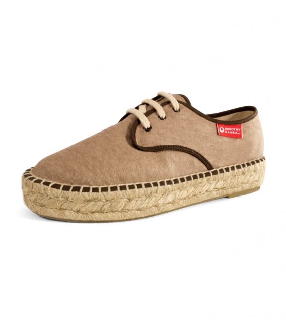 Alpargatas, espadrilles blucher de esparto para mujer cosidas a mano