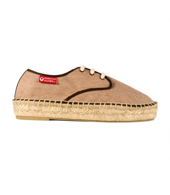 Alpargatas blucher de yute natural hechas a mano para mujer