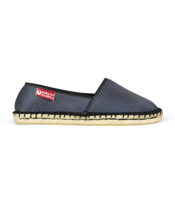 Original esparto handmade espadrilles with flat platform for women online black color