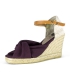 Alpargatas con tacón de cuña de yute y hebilla de cuero para mujer en color violeta