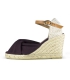 Jute wedge espadrilles and leather buckle in violet and brown for women