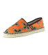 Canvas jute flat camping espadrilles for men in orange and green colors