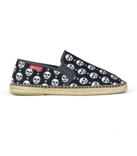 Esparto moccasin style espadrilles for men in black, white and white colours