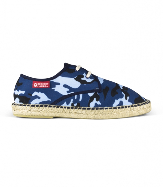 Men's lace up espadrilles with matching military print