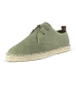 Leather espadrilles shoes with jute sole and laces for men in green color