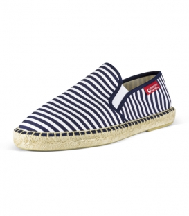 Alpargatas estampadas con suela de esparto para hombre en colores azul y blanco estilo nav
