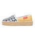 Handmade esparto platform sole printed camping Espadrilles for women
