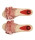 Espadrille espadrilles type shovel with sole of platform double of esparto for woman in red color with red pompom of adornment