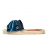 Espadrille espadrilles type shovel with sole of platform double of esparto for woman in red color with red pompom of adornment