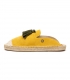 Espadrilles slippers with flat jute sole for women in dark navy blue