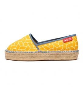 Alpargatas estamapadas con plataforma doble de yute para mujer color naranja
