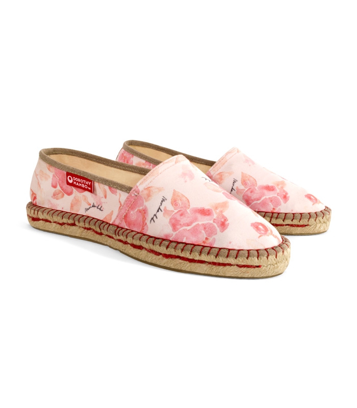 Esparto camping sandals, espadrilles for women with floral print